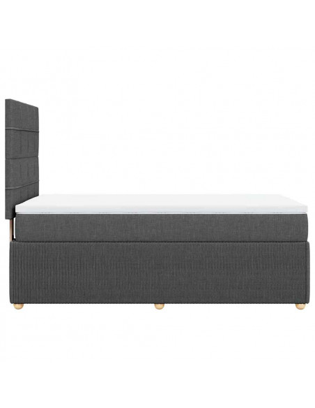 Giroletto a Molle con Materasso Grigio Scuro 90x200 cm Tessuto