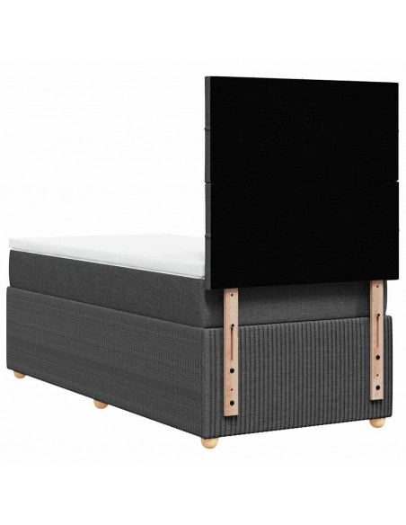 Giroletto a Molle con Materasso Grigio Scuro 90x200 cm Tessuto