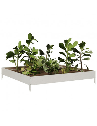 Fioriera Rialzata da Giardino 100x100x18,5 cm in Acciaio Inox