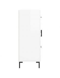 Credenza 69,5x34x90 cm in Legno Multistrato Bianco Lucido 2