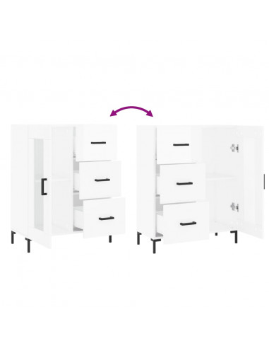 Credenza 69,5x34x90 cm in Legno Multistrato Bianco Lucido