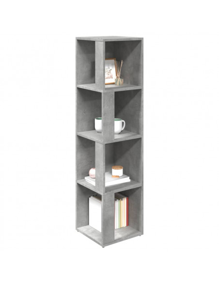 Armadio Angolare Grigio Cemento 33x33x132 cm in Truciolato