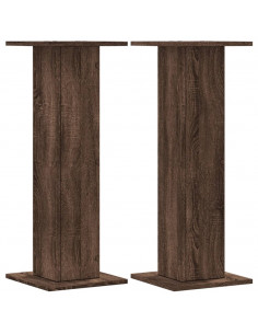 Supporti Altoparlanti 2 pz Marrone 30x30x80cm Legno Multistrato 2