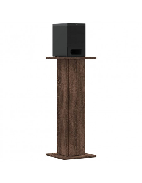 Supporti Altoparlanti 2 pz Marrone 30x30x80cm Legno Multistrato