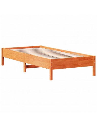 Letto senza Materasso Marrone Cera 75x190 cm in Legno di Pino