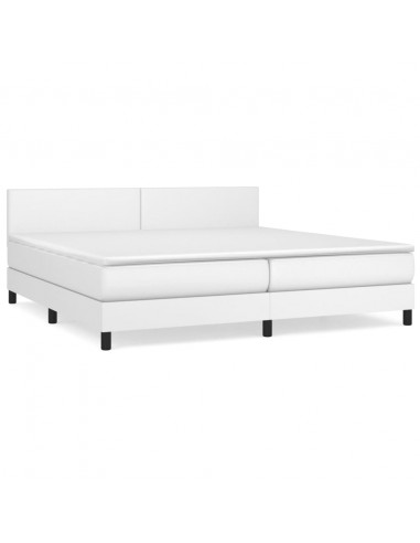 Giroletto a Molle con Materasso Bianco 200x200cm in Similpelle