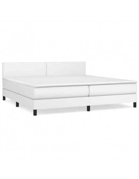 Giroletto a Molle con Materasso Bianco 200x200cm in Similpelle