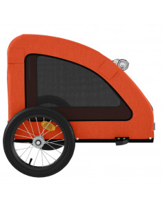 Rimorchio da Bici per Animali Arancione e Grigio Oxford e Ferro 2