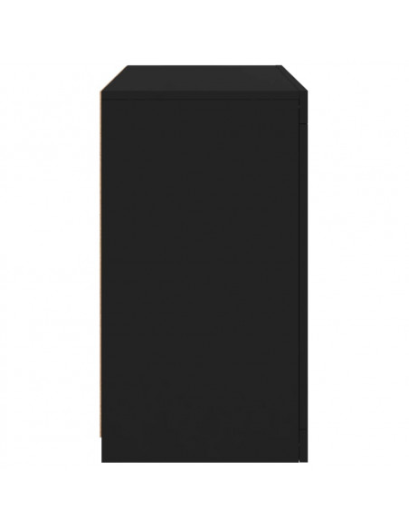 Credenza con Luci LED Nera 60,5x37x67 cm
