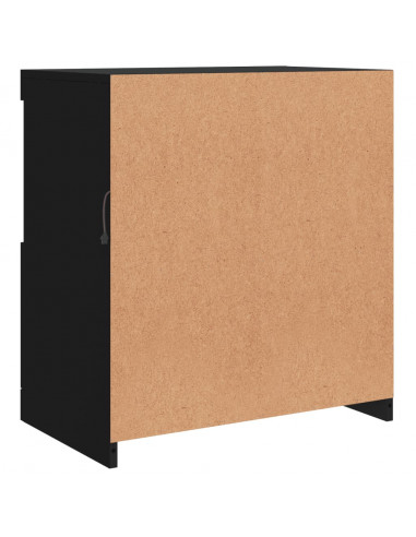 Credenza con Luci LED Nera 60,5x37x67 cm