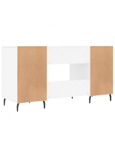 Scrivania Bianca 140x50x75 cm in Legno Multistrato