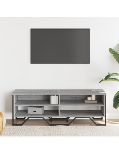 Mobile Porta TV Grigio Sonoma 122x34x41cm in Legno Multistrato