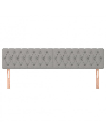 Testiere 2 pz Grigio Chiaro 100x7x78/88 cm in Tessuto