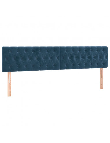 Testiera a LED Blu Scuro 180x7x78/88 cm in Velluto