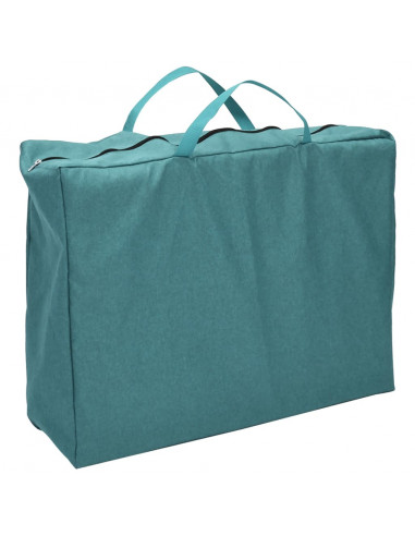 Box per Bambini con Materasso Verde Tessuto di Lino