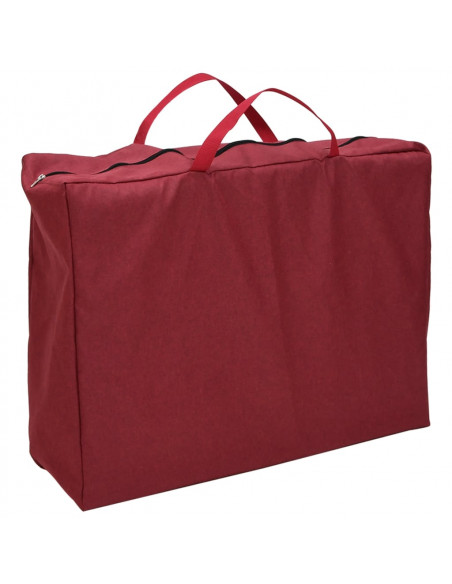 Box per Bambini con Materasso Rosso Tessuto di Lino