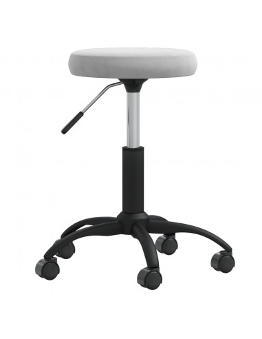 Sgabello da Massaggio in Velluto Grigio Chiaro