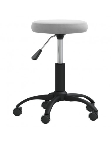 Sgabello da Massaggio in Velluto Grigio Chiaro