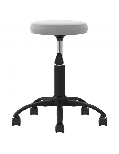 Sgabello da Massaggio in Velluto Grigio Chiaro