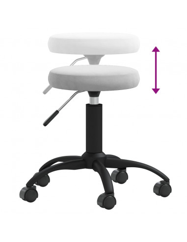 Sgabello da Massaggio in Velluto Grigio Chiaro