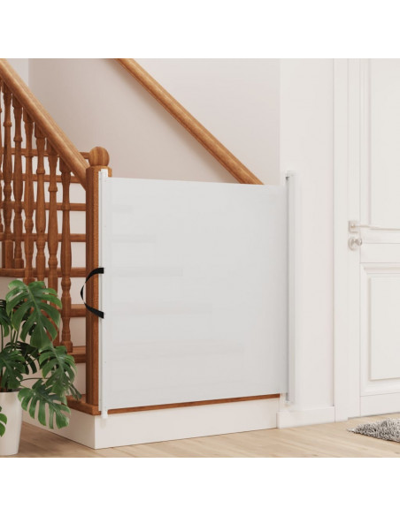 Cancelletto Retrattile per Animali Domestici Bianco 117,5x125cm