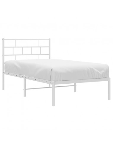 Giroletto con Testiera Metallo Bianco 100x190 cm