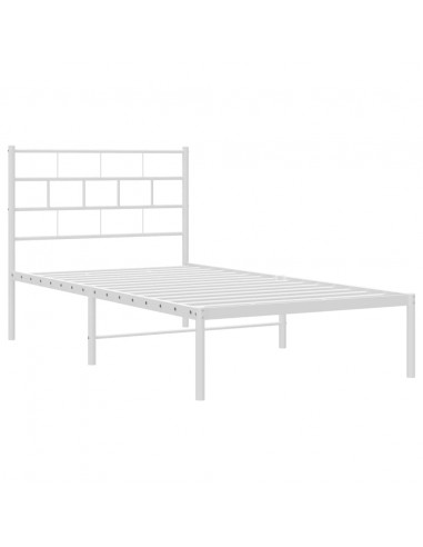 Giroletto con Testiera Metallo Bianco 100x190 cm