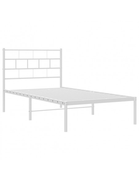 Giroletto con Testiera Metallo Bianco 100x190 cm