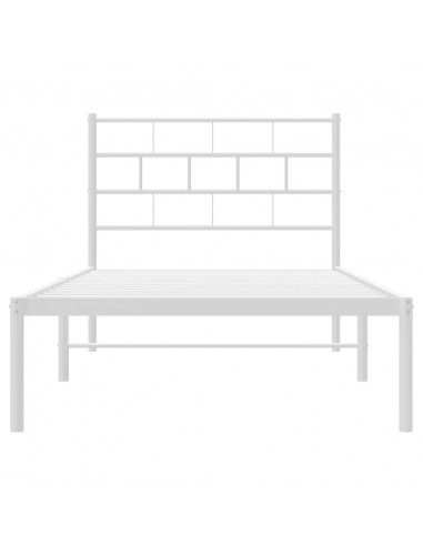 Giroletto con Testiera Metallo Bianco 100x190 cm