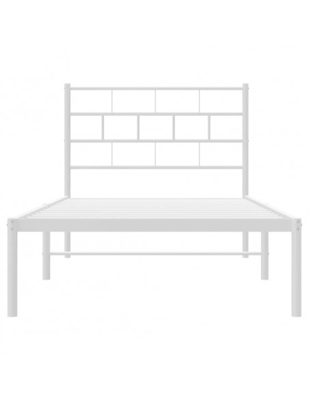 Giroletto con Testiera Metallo Bianco 100x190 cm