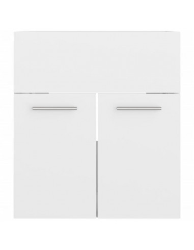 Set Mobili da Bagno Bianco Lucido in Truciolato