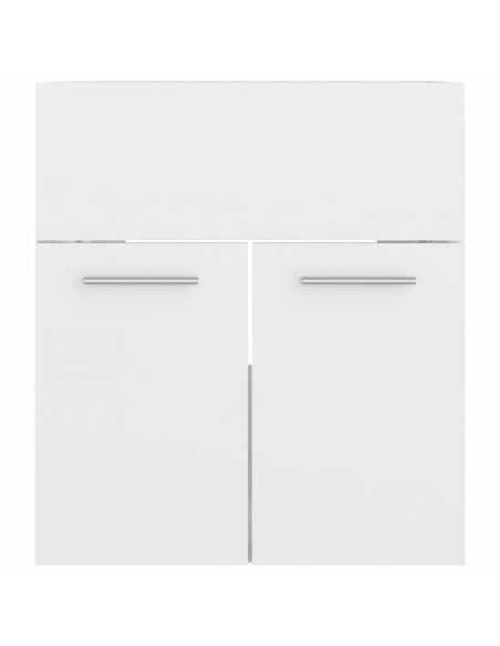 Set Mobili da Bagno Bianco Lucido in Truciolato
