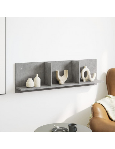 Mobile a Parete 100x16,5x30 cm Grigio Cemento in Truciolato