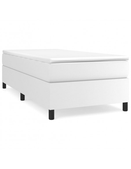 Giroletto a Molle con Materasso Bianco 100x200 cm in Similpelle