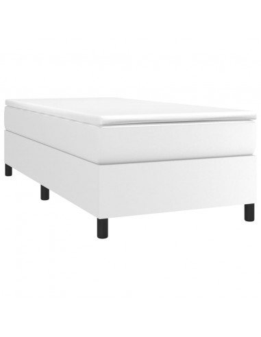 Giroletto a Molle con Materasso Bianco 100x200 cm in Similpelle