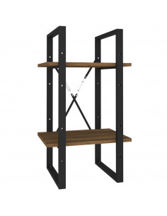 Libreria 2 Ripiani Rovere Marrone 40x30x70 cm Legno Multistrato 2