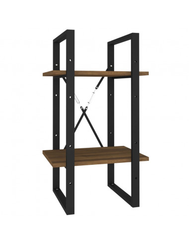 Libreria 2 Ripiani Rovere Marrone 40x30x70 cm Legno Multistrato