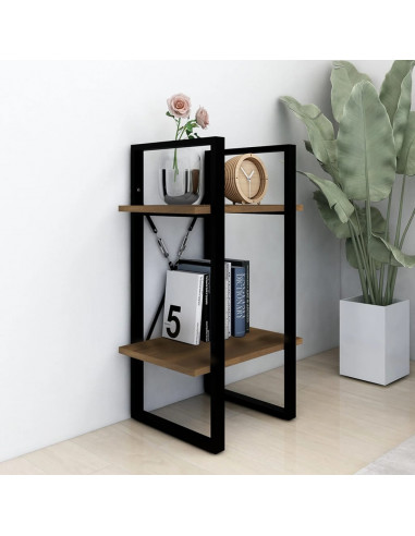 Libreria 2 Ripiani Rovere Marrone 40x30x70 cm Legno Multistrato