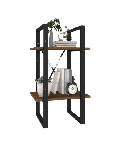 Libreria 2 Ripiani Rovere Marrone 40x30x70 cm Legno Multistrato