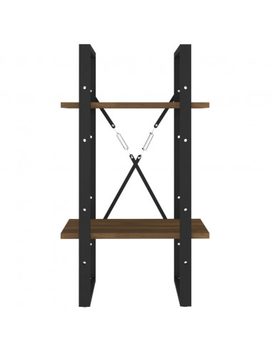 Libreria 2 Ripiani Rovere Marrone 40x30x70 cm Legno Multistrato