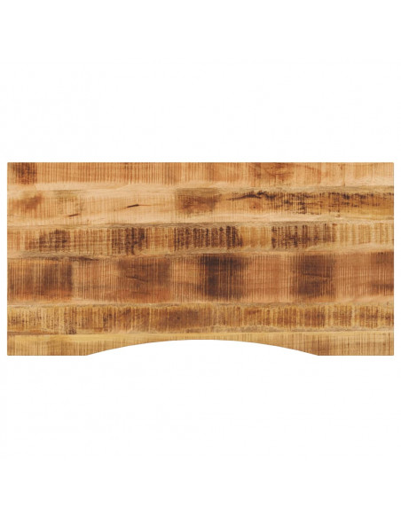 Piano Scrivania con Curva 110x50x2,5cm Massello Grezzo di Mango