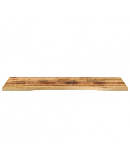 Piano Scrivania con Curva 110x50x2,5cm Massello Grezzo di Mango