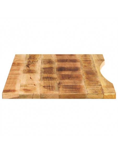 Piano Scrivania con Curva 110x50x2,5cm Massello Grezzo di Mango