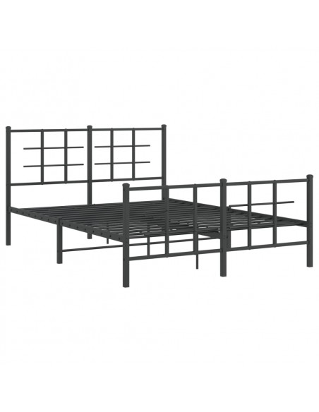 Giroletto con Testiera e Pediera Metallo Nero 135x190 cm