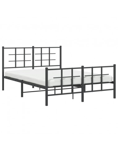 Giroletto con Testiera e Pediera Metallo Nero 135x190 cm