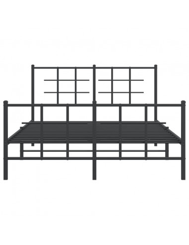 Giroletto con Testiera e Pediera Metallo Nero 135x190 cm