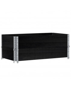 Fioriera da Giardino Nera 100x50 cm in Legno Massello di Pino 2