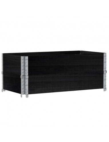 Fioriera da Giardino Nera 100x50 cm in Legno Massello di Pino