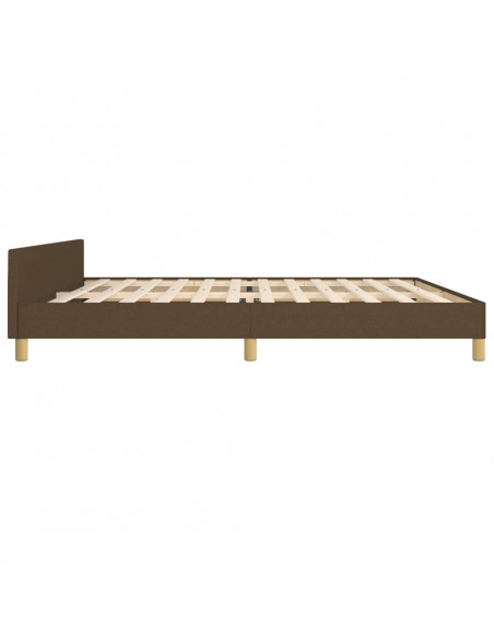 Giroletto con Testiera Marrone Scuro 200x200 cm in Tessuto