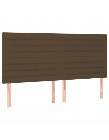 Giroletto con Testiera Marrone Scuro 200x200 cm in Tessuto